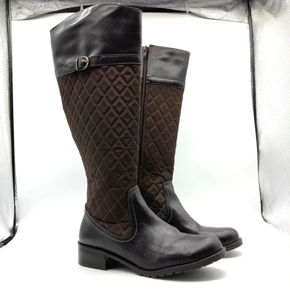 Talbots Brown Tamera Quilted Riding Boots - Picture 4 of 15